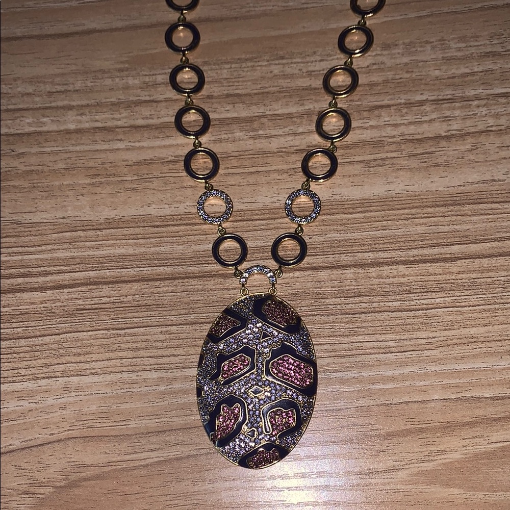 Purple Leopard Print Necklace